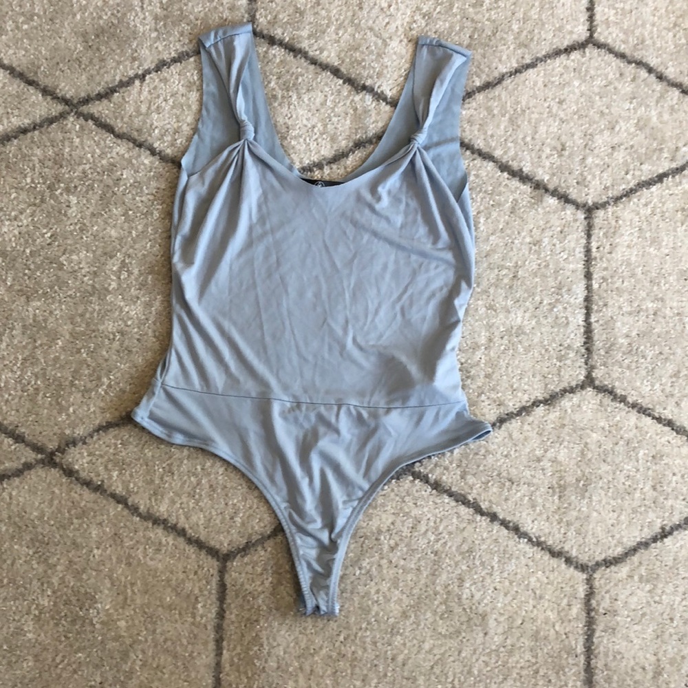 Womens Missguided Baby Blue Body Suit Top